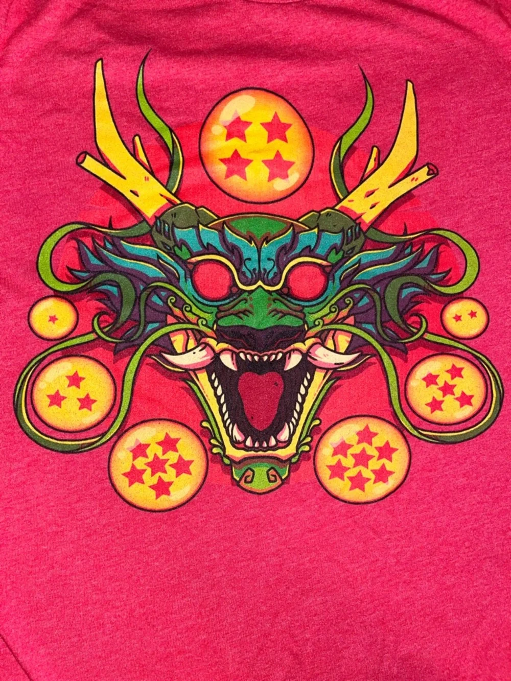 Dragon Ball Z Shenron Inspired Graphic Tee in Bright Red TShirt - Picture 2 of 3